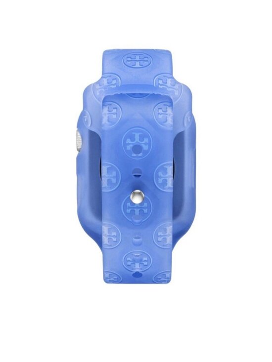 Tory Burch Apple Watch Band 41mm Blue Silicone Strap The T Monogram TBS0118 main image 6